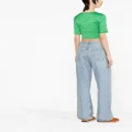 GANNI cropped smocked top - Green