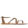 K. Jacques braid-detail calf-leather sandals - Green