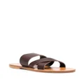 K. Jacques crossover-strap calf-leather slides - Brown