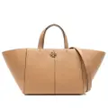 Tory Burch Double T leather tote bag - Brown