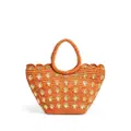 Rabanne metallic disc basket bag - Orange