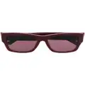 Balenciaga Eyewear enamelled-logo square-frame sunglasses - Red