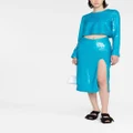 GANNI sequin-embellished midi skirt - Blue