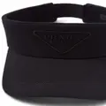 Prada logo-embroidered visor - Black