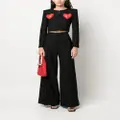 Moschino high-waisted wide-leg trousers - Black