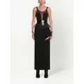 Alexander McQueen side-slit high-waisted maxi skirt - Black