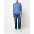 Corneliani fine-knit zip-up cardigan - Blue