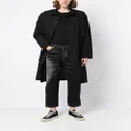 Yohji Yamamoto whiskering-effect cotton corpped trousers - Black