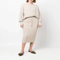 Brunello Cucinelli cable-knit midi skirt - Neutrals