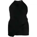Balmain halterneck draped mini dress - Black