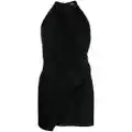Balmain halterneck draped mini dress - Black