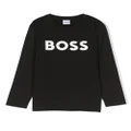 BOSS Kidswear logo-print long-sleeve T-shirt - Black
