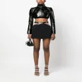 David Koma mesh-panel high-waist skirt - Black