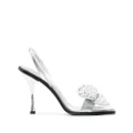 Dsquared2 bow-detail sqaure-toe sandals - Silver
