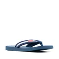 Kenzo logo-patch striped flip flops - Blue