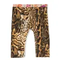Roberto Cavalli Junior animal-print contrast-trim leggings - Brown