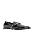 Philipp Plein logo-embellished patent slippers - Black