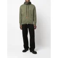 Moncler logo patch zipped hoodie - Green