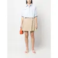 Kenzo box-pleated A-line wrap miniskirt - Neutrals