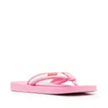 Kenzo logo-patch striped flip flops - Pink