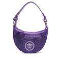 Versace Repeat crystal-embellished shoulder bag - Purple