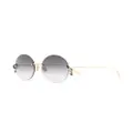 Alexander McQueen Eyewear round-frame crystal-charm sunglasses - Gold