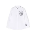 Philipp Plein Junior logo-print long-sleeve shirt - White