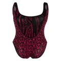 Versace reversible open-back swimsuit - Pink