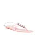 Casadei crystal-embellished beach flip flops - Pink
