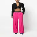 MSGM logo-waistband wide-leg trousers - Pink