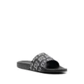 Moncler logo-print open-toe slides - Black