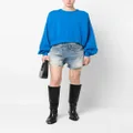 R13 crossover distressed denim shorts - Blue