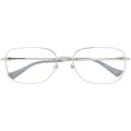 Gucci Eyewear metallic oversized-frame glasses - Silver