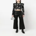 Philipp Plein crystal-embellished long-sleeved top - Black