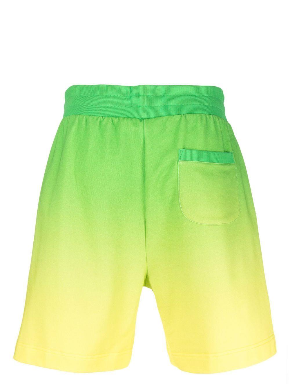 Moschino ombré effect raised-logo shorts - Green