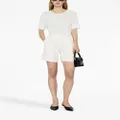 ANINE BING Carrie pleat-detail linen shorts - White
