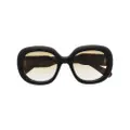 Chloé Eyewear logo-print oversized-frame sunglasses - Brown