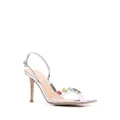 Gianvito Rossi Ribbon gemstone-embellished 100mm sandals - Silver