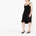 Victoria Beckham asymmetric fringed slip dress - Black