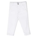 DONDUP KIDS logo-detail denim trousers - White