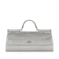 Dolce & Gabbana KIM DOLCE&GABBANA small Sicily rhinestone top-handle bag - Silver