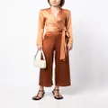 VOZ long-sleeve wrap-tie blouse - Brown