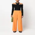 MSGM logo-waistband wide-leg trousers - Orange
