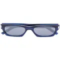Saint Laurent Eyewear rectangular-shaped logo sunglasses - Blue