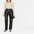 Nanushka high-waisted faux leather trousers - Black
