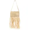 Nanushka fringed woven shoulder bag - Neutrals