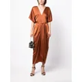 VOZ tied-waist kaftan dress - Brown