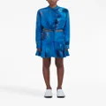 Marni abstract-print silk skirt - Blue