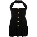 Balmain tweed halterneck mini dress - Black