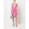 Norma Kamali one-shoulder metallic dress - Pink
